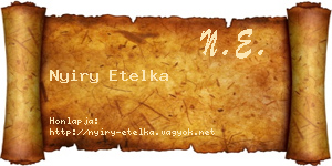 Nyiry Etelka névjegykártya